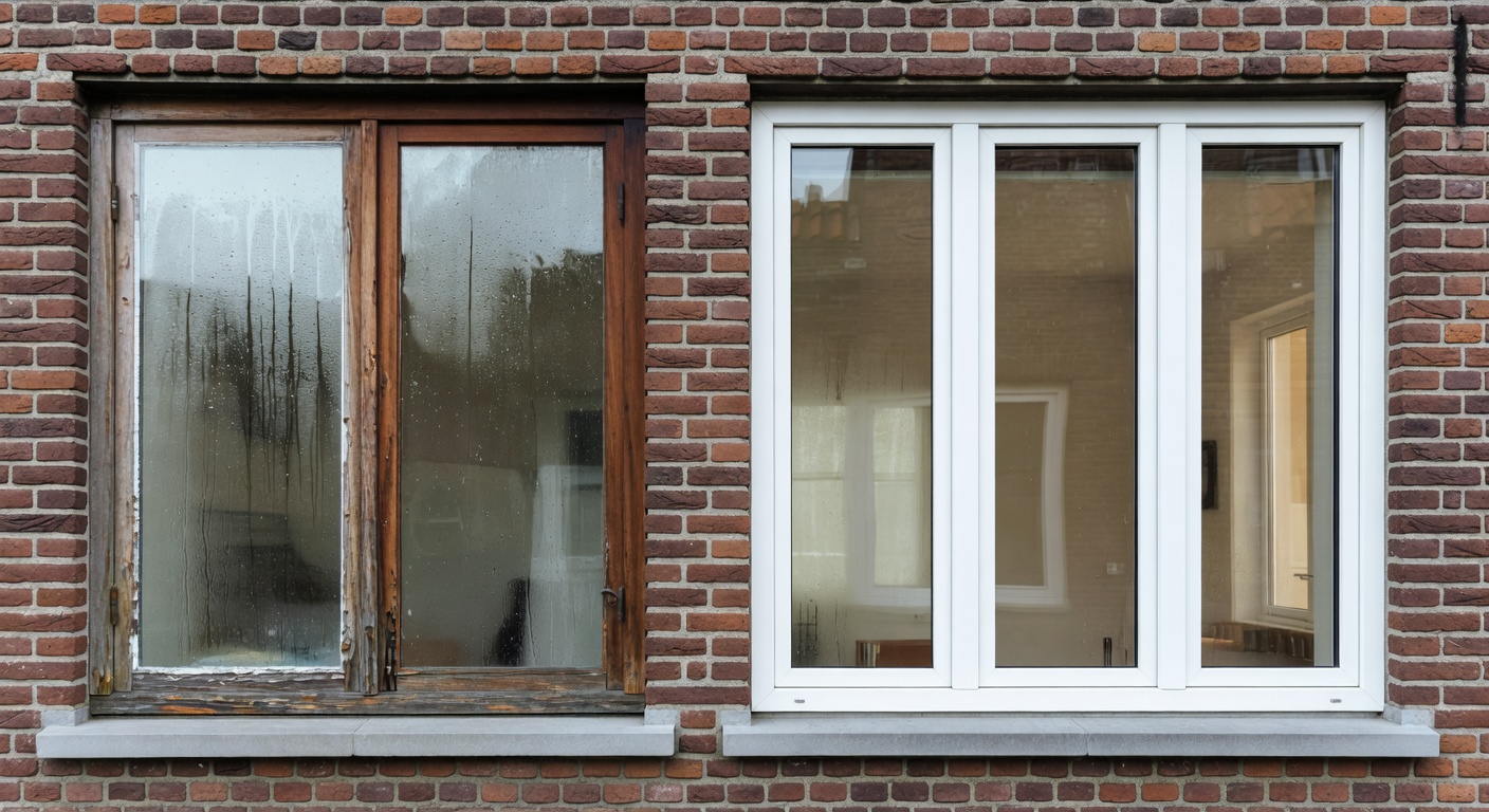 Remplacement de chassis triple vitrage dans une maison au Luxembourg