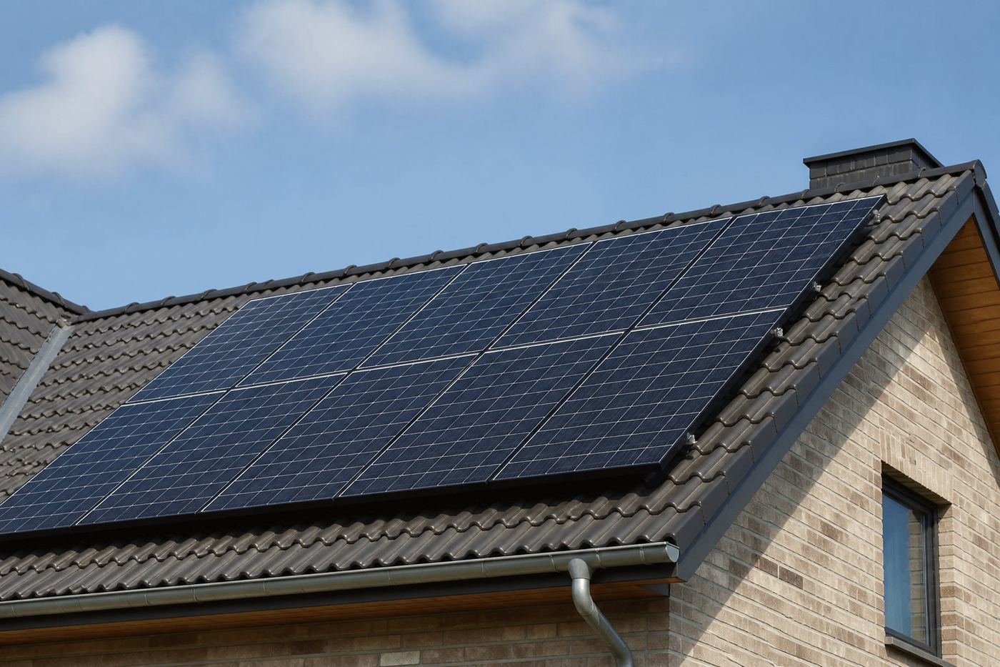 Toiture équipée de panneaux solaires